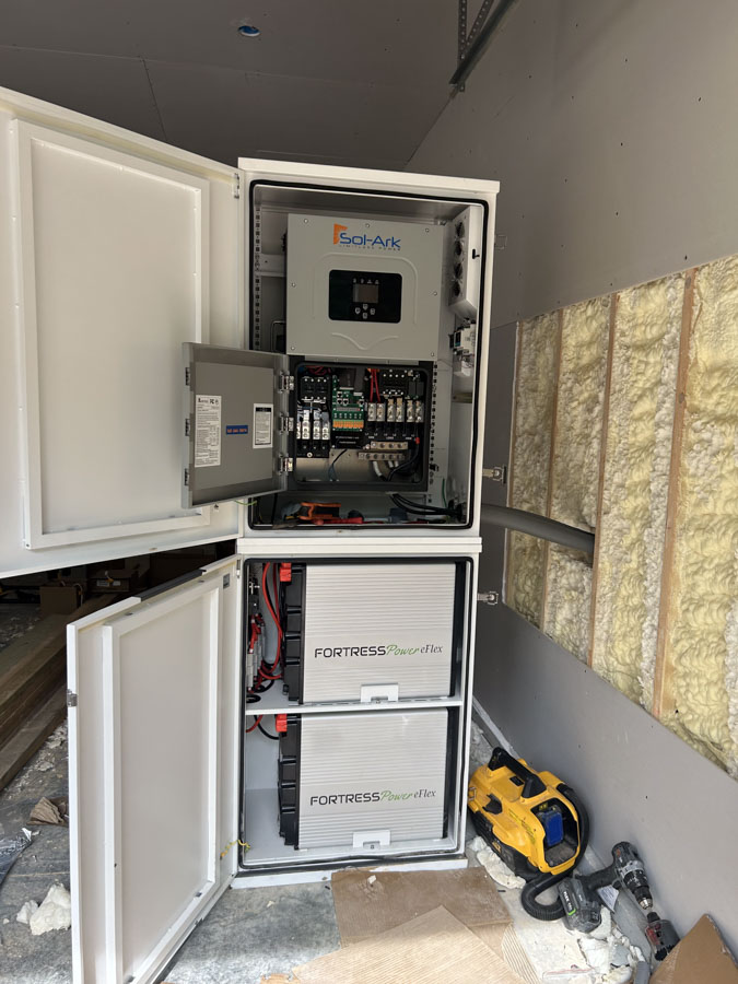 Battery storage and inverter installed by Power Tech Electric in Joplin, Missouri